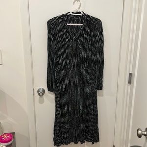 Banana Republic Black dress with small, white polka dots, size 12